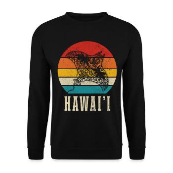 Hawaï Aloha Souvenir hawaïen - Sweat-shirt Unisexe - noir - Devant - Alina (178cm) & Michal (187cm)