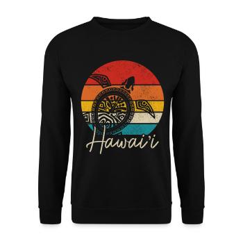Hawaï Aloha Souvenir hawaïen - Sweat-shirt Unisexe - noir - Devant - Alina (178cm) & Michal (187cm)