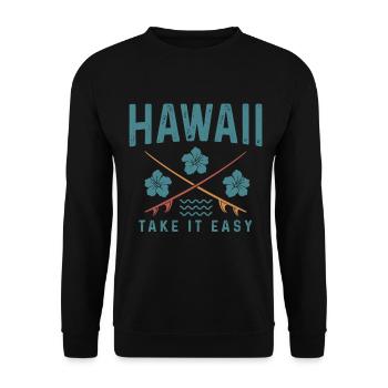 Souvenir de surfeur Aloha d’Hawaï - Sweat-shirt Unisexe - noir - Devant - Alina (178cm) & Michal (187cm)