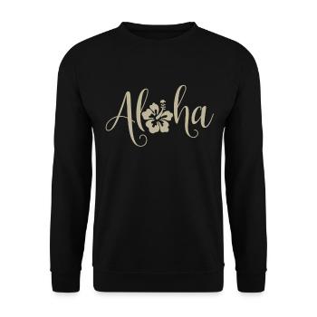 Hawaï Aloha Souvenir hawaïen - Sweat-shirt Unisexe - noir - Devant - Alina (178cm) & Michal (187cm)