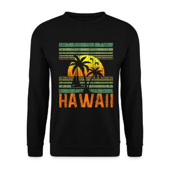 Hawaï Aloha Souvenir hawaïen - Sweat-shirt Unisexe - noir - Devant - Alina (178cm) & Michal (187cm)