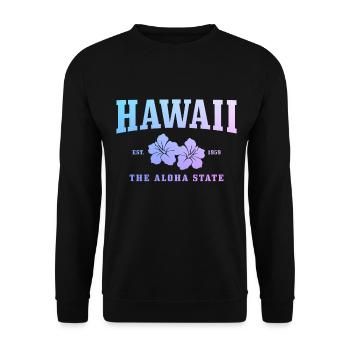 Hawaï Aloha Souvenir hawaïen - Sweat-shirt Unisexe - noir - Devant - Alina (178cm) & Michal (187cm)
