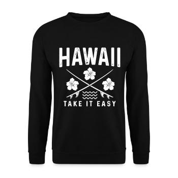 Souvenir de surfeur Aloha d’Hawaï - Sweat-shirt Unisexe - noir - Devant - Alina (178cm) & Michal (187cm)