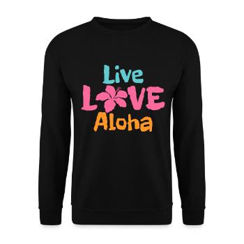 Hawaï Aloha Souvenir hawaïen - Sweat-shirt Unisexe - noir - Devant - Alina (178cm) & Michal (187cm)