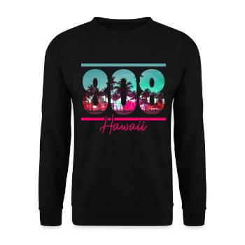 Hawaï Aloha Souvenir hawaïen - Sweat-shirt Unisexe - noir - Devant - Alina (178cm) & Michal (187cm)