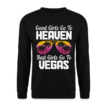 Las Vegas Nevada Souvenir Geschenk - Unisex Pullover - Schwarz - Vorne - Alina (178cm) & Michal (187cm)