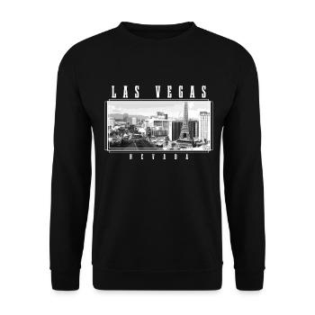 Las Vegas Nevada Souvenir Geschenk - Unisex Pullover - Schwarz - Vorne - Alina (178cm) & Michal (187cm)