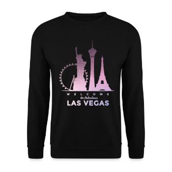 Las Vegas Nevada Souvenir Geschenk - Unisex Pullover - Schwarz - Vorne - Alina (178cm) & Michal (187cm)