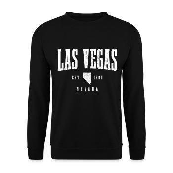 Las Vegas Nevada Souvenir Geschenk - Unisex Pullover - Schwarz - Vorne - Alina (178cm) & Michal (187cm)