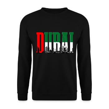 Dubai Skyline UAE Souvenir - Unisex Sweatshirt - black - Front - Alina (178cm) & Michal (187cm)