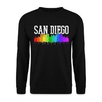 San Diego California Vintage Souvenir - Unisex Sweatshirt - black - Front - Alina (178cm) & Michal (187cm)