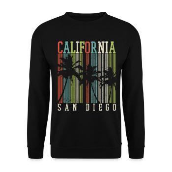 San Diego Kalifornien Vintage Souvenir - Unisex Pullover - Schwarz - Vorne - Alina (178cm) & Michal (187cm)