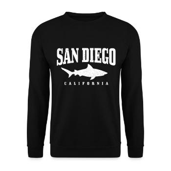 San Diego California Vintage Souvenir - Unisex Sweatshirt - black - Front - Alina (178cm) & Michal (187cm)