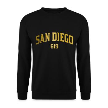 San Diego California Vintage Souvenir - Unisex Sweatshirt - black - Front - Alina (178cm) & Michal (187cm)