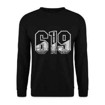 San Diego California Vintage Souvenir - Unisex Sweatshirt - black - Front - Alina (178cm) & Michal (187cm)