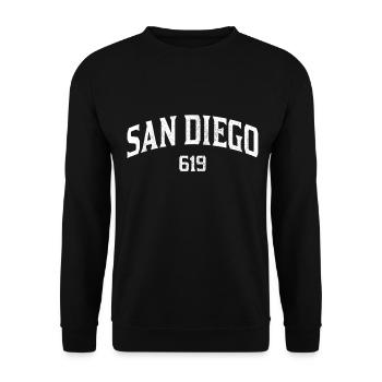 San Diego California Vintage Souvenir - Unisex Sweatshirt - black - Front - Alina (178cm) & Michal (187cm)