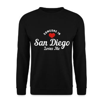 San Diego California Vintage Souvenir - Unisex Sweatshirt - black - Front - Alina (178cm) & Michal (187cm)