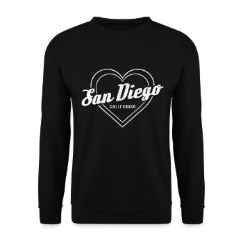 San Diego California Vintage Souvenir - Unisex Sweatshirt - black - Front - Alina (178cm) & Michal (187cm)