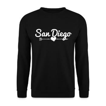 San Diego California Vintage Souvenir - Unisex Sweatshirt - black - Front - Alina (178cm) & Michal (187cm)