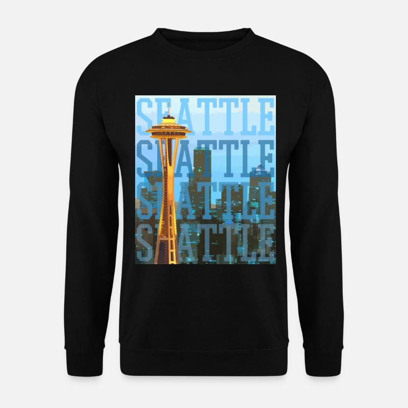 Seattle Washington Souvenir Geschenk - Unisex Pullover - Schwarz