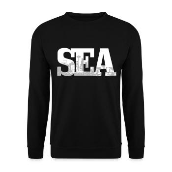 Seattle Washington Souvenir Geschenk - Unisex Pullover - Schwarz - Vorne - Alina (178cm) & Michal (187cm)