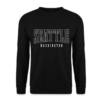 Seattle Washington Souvenir Geschenk - Unisex Pullover - Schwarz - Vorne - Alina (178cm) & Michal (187cm)