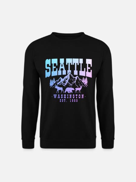 Seattle Washington Souvenir Gift - Unisex Sweatshirt - black