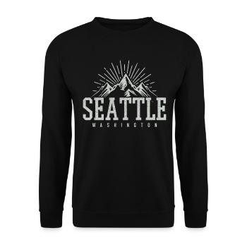 Seattle Washington Souvenir Geschenk - Unisex Pullover - Schwarz - Vorne - Alina (178cm) & Michal (187cm)