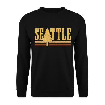 Seattle Washington Souvenir Geschenk - Unisex Pullover - Schwarz - Vorne - Alina (178cm) & Michal (187cm)