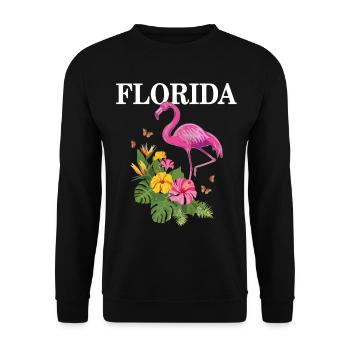 Florida Flamingo Souvenir USA Amerika - Unisex Pullover - Schwarz - Vorne - Alina (178cm) & Michal (187cm)