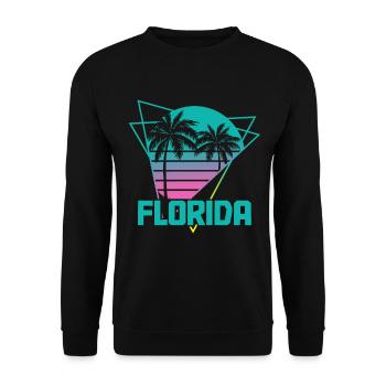 Florida Retro Souvenir USA Amerika - Unisex Pullover - Schwarz - Vorne - Alina (178cm) & Michal (187cm)
