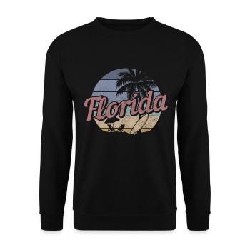 Florida Surfer Souvenir USA Amerika - Unisex Pullover - Schwarz - Vorne - Alina (178cm) & Michal (187cm)