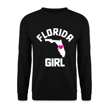 Florida Girl Souvenir USA Amerika - Unisex Pullover - Schwarz - Vorne - Alina (178cm) & Michal (187cm)