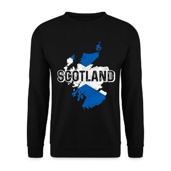 Schottland Schottische Flagge UK Vintage - Unisex Pullover - Schwarz - Vorne - Alina (178cm) & Michal (187cm)
