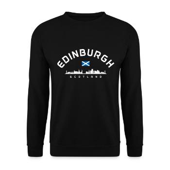 Edinburgh Schottland Schottische Flagge - Unisex Pullover - Schwarz - Vorne - Alina (178cm) & Michal (187cm)