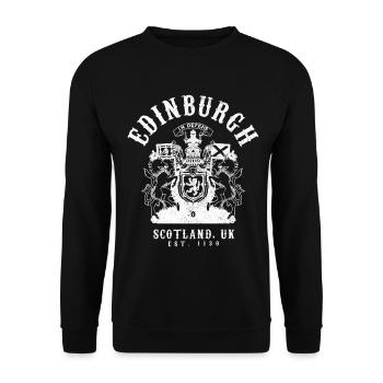 Édimbourg, Ecosse, Ecosse, Vintage - Sweat-shirt Unisexe - noir - Devant - Alina (178cm) & Michal (187cm)