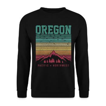Oregon - Unisex Pullover - Schwarz - Vorne - Alina (178cm) & Michal (187cm)
