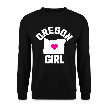Oregon Girl - Unisex Pullover - Schwarz - Vorne - Alina (178cm) & Michal (187cm)