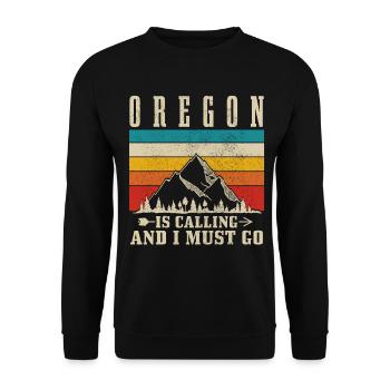 Oregon - Unisex Pullover - Schwarz - Vorne - Alina (178cm) & Michal (187cm)