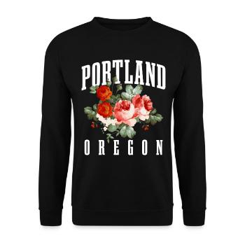 Portland Oregon - Unisex Pullover - Schwarz - Vorne - Alina (178cm) & Michal (187cm)