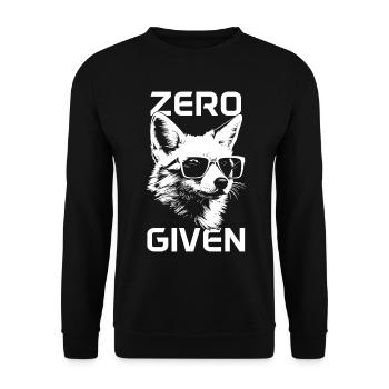 Fuchs Zero Fox Given Lustig - Unisex Pullover - Schwarz - Vorne - Alina (178cm) & Michal (187cm)