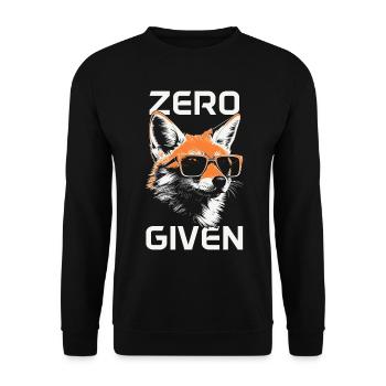 Fuchs Zero Fox Given Lustig - Unisex Pullover - Schwarz - Vorne - Alina (178cm) & Michal (187cm)