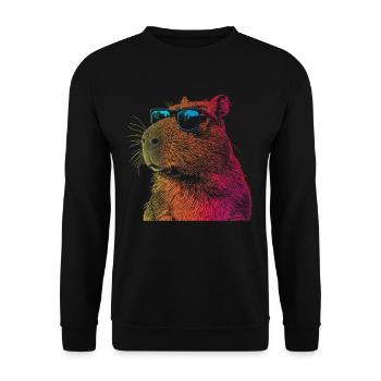 Capybara drôle cadeau - Sweat-shirt Unisexe - noir - Devant - Alina (178cm) & Michal (187cm)