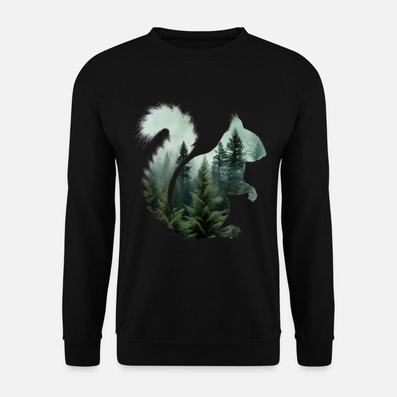 Squirrel, Forest, Nature - Unisex Sweatshirt - black