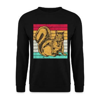 Squirrel Vintage - Unisex Sweatshirt - black - Front - Alina (178cm) & Michal (187cm)
