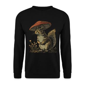 Écureuil Cottagecore - Sweat-shirt Unisexe - noir - Devant - Alina (178cm) & Michal (187cm)