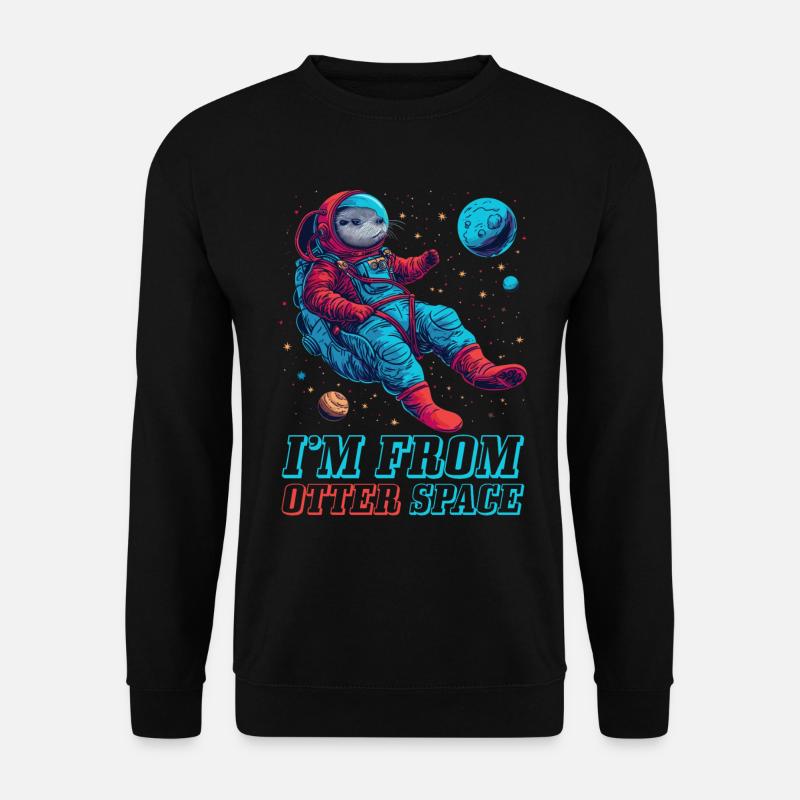 Otter Space Funny Otter Astronaut - Unisex Sweatshirt - black