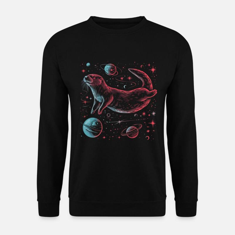Otter Space Lustig Otter Astronaut - Unisex Pullover - Schwarz