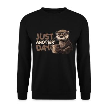 Otter Lustig Geschenk - Unisex Pullover - Schwarz - Vorne - Alina (178cm) & Michal (187cm)