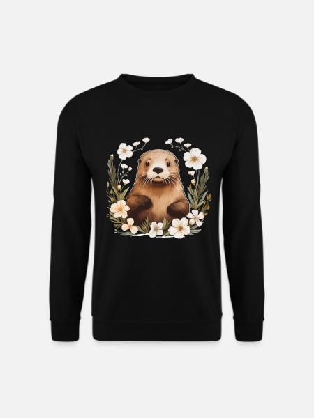 Otter Lustig Geschenk - Unisex Pullover - Schwarz